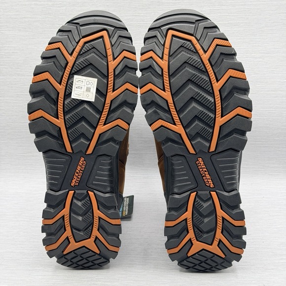 Skechers Waterproof Hiking Boots Men's 9.5 Brown Leather Outdoor Trail 204910 - Picture 6 of 14